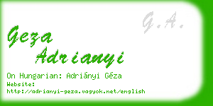 geza adrianyi business card